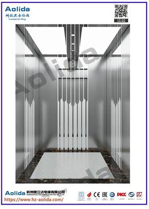Hitachi Gravure Miroir En Acier Inoxydable Gearless MRL Ascenseur De Passagers À La Maison